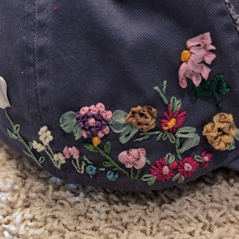 District Gray Floral Embroidered Hat - Picture 2 of 9